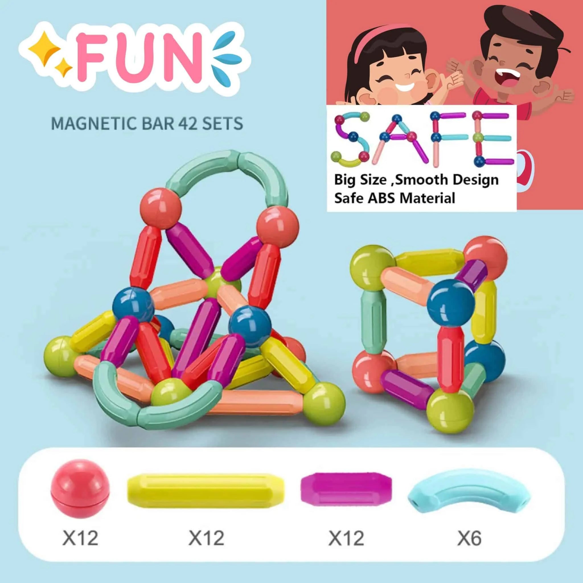 Magnetic Construction Set – 42 Pieces