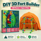Fortify 3D Builder Kit – 88 Piece Glow Fort + Tent System