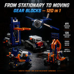 Gear Blocks Pro — 491-Piece 120-in-1 STEM Engineering Set