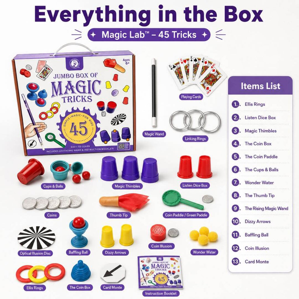Magic Lab – 45 Amazing Magic Tricks Kit for Kids