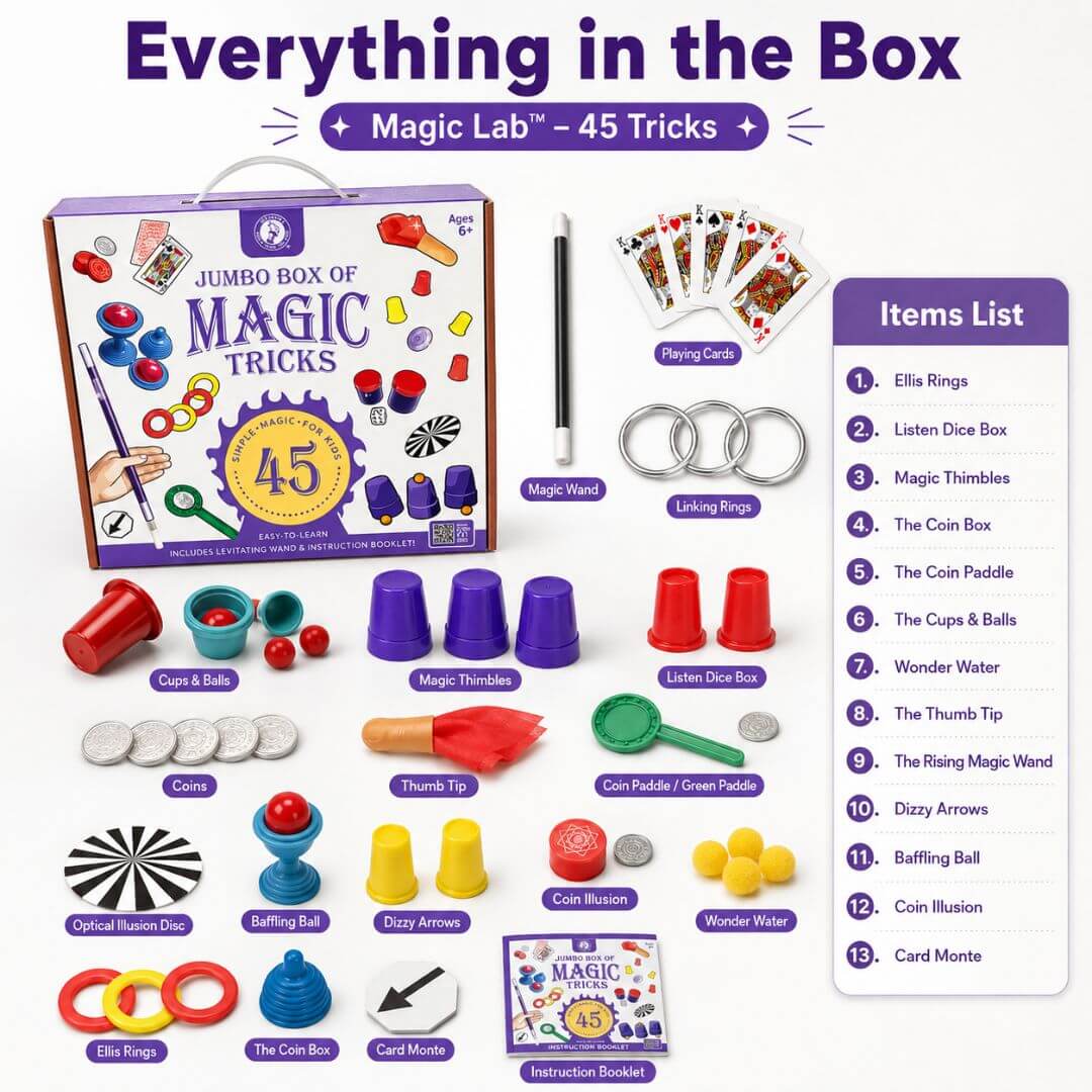 Magic Lab – 45 Amazing Magic Tricks Kit for Kids