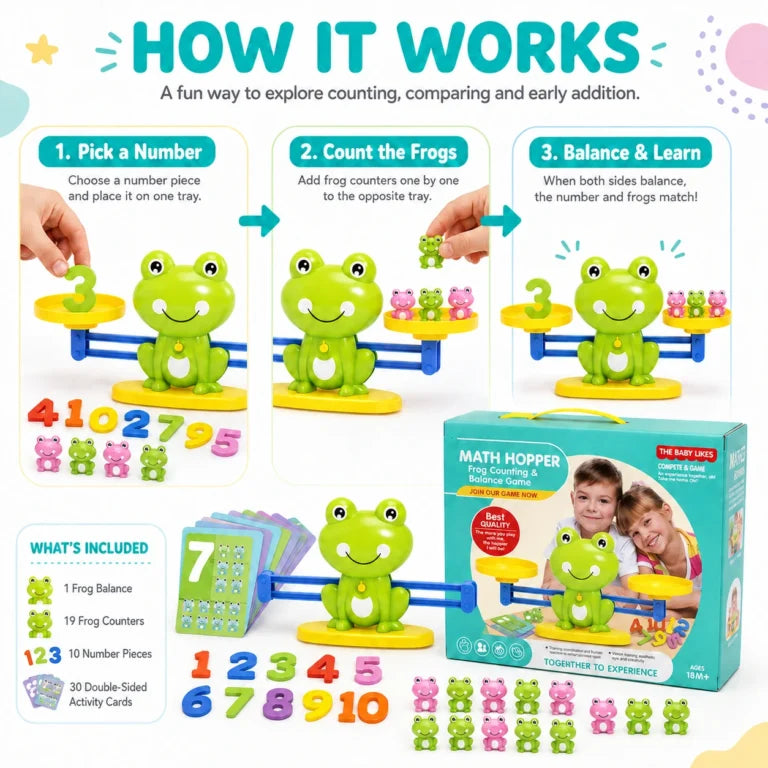 Math Hopper – Frog Counting &amp; Balance ⚖️🔢