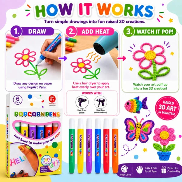 PopArt Pens – Heat-Activated 3D Art Pens