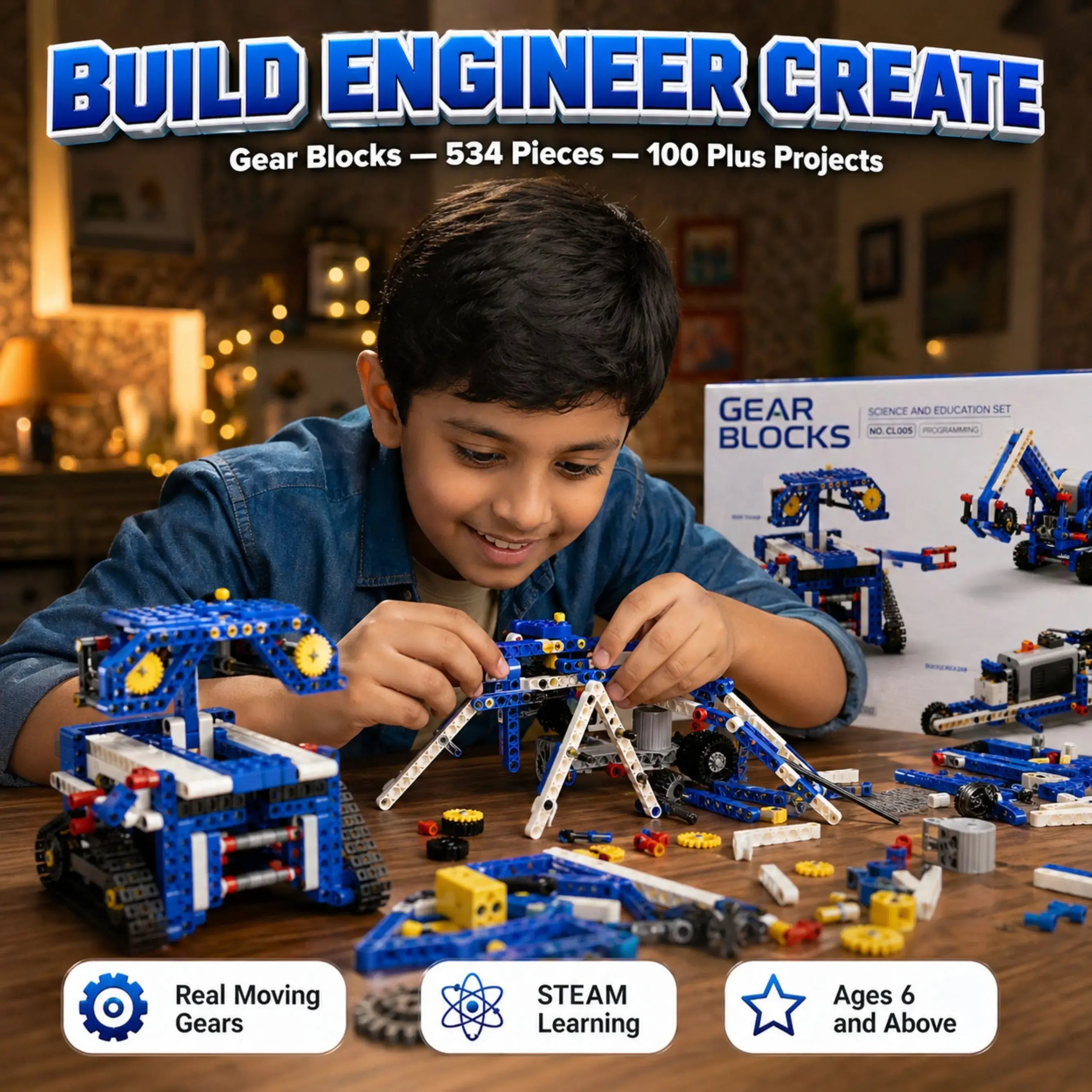 gear blocks Gear Blocks Creator — 534-Piece STEM Engineering Set – AceLabs Education Technology