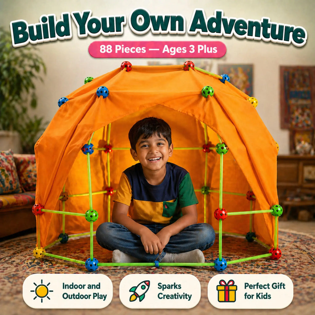 Fortify 3D Builder Kit – 88 Piece Glow Fort + Tent System