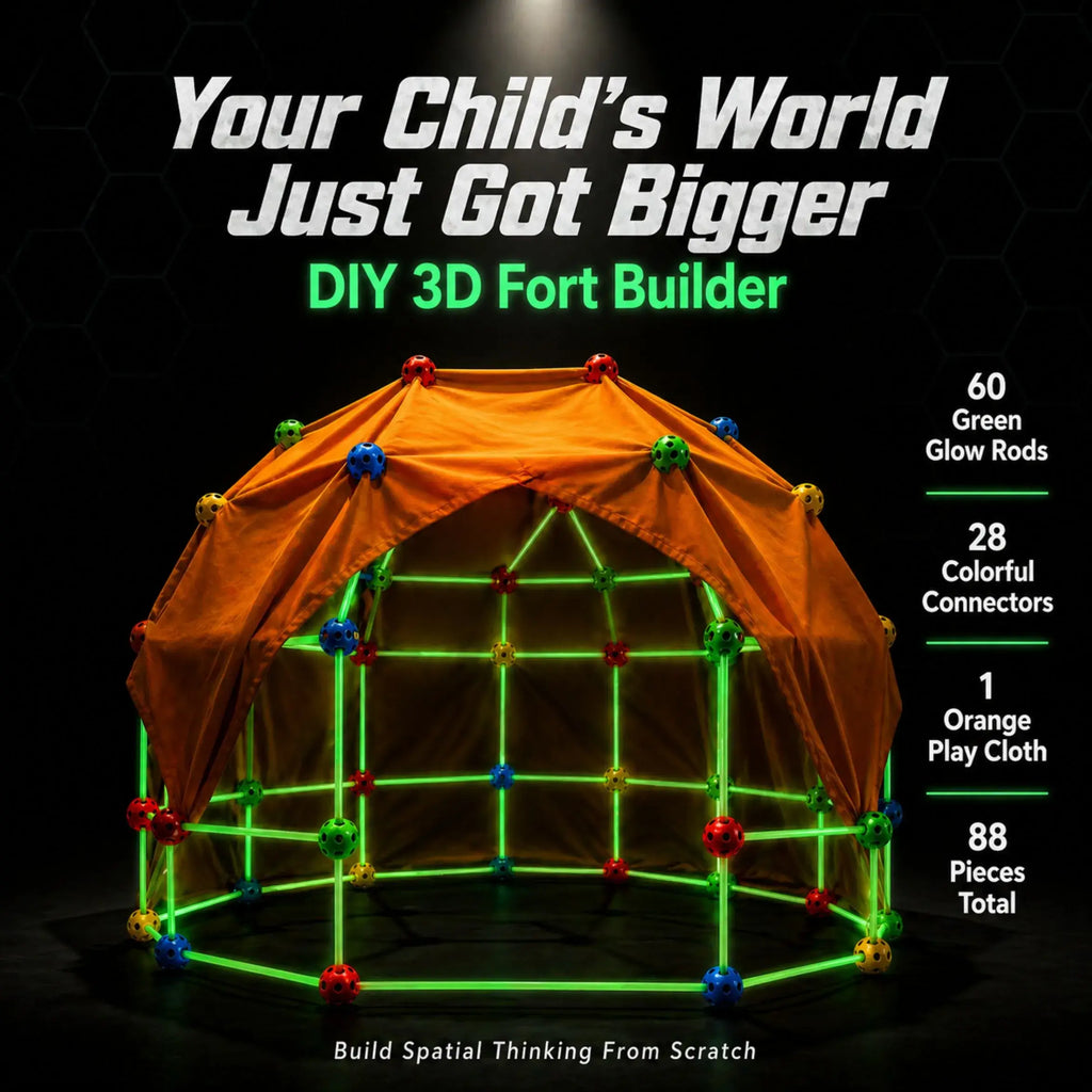 Fortify 3D Builder Kit – 88 Piece Glow Fort + Tent System