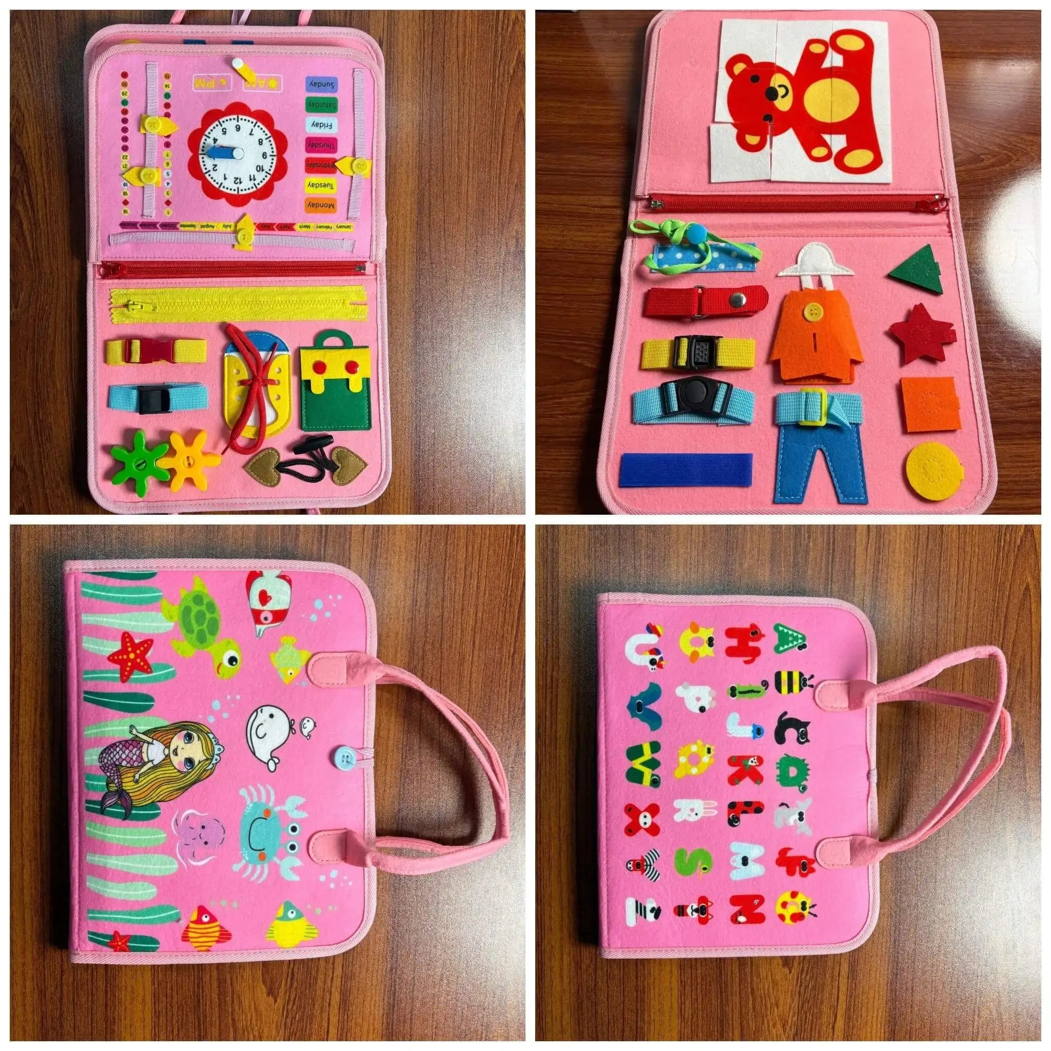 Montessori Toddler Activity Busy Book (Pink)