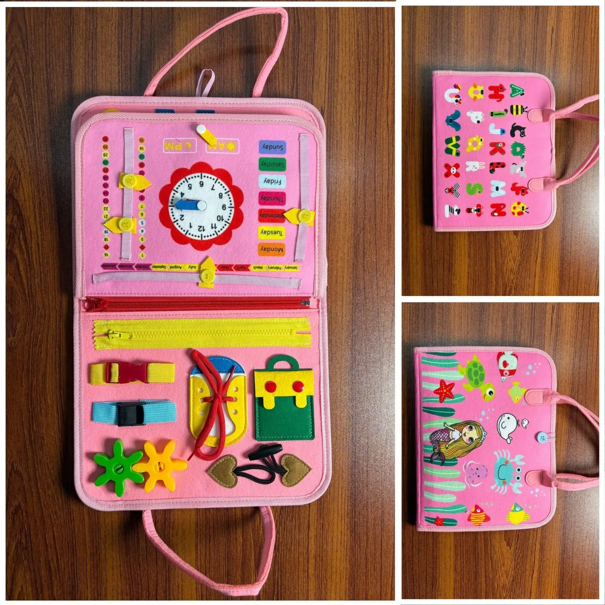 Montessori Toddler Activity Busy Book (Pink)
