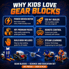 Gear Blocks Pro — 491-Piece 120-in-1 STEM Engineering Set