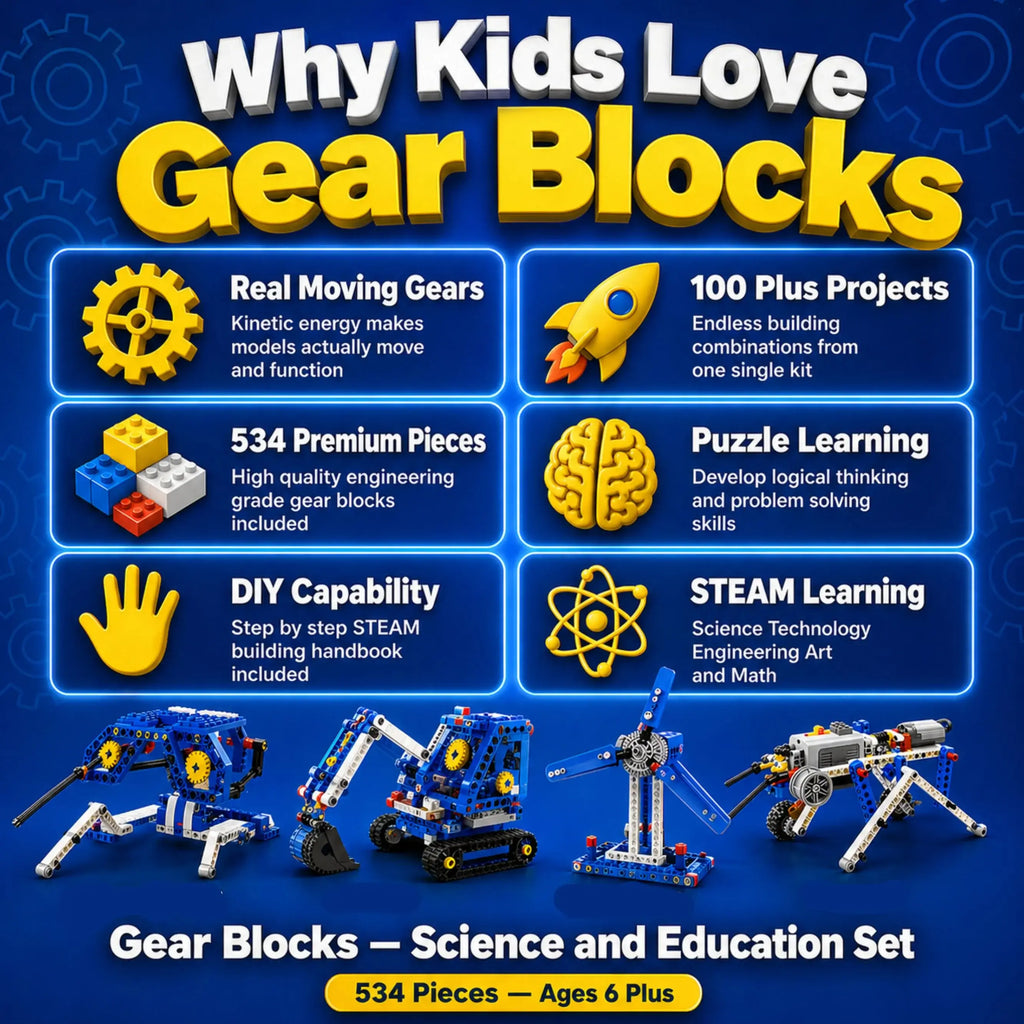 gear blocks Gear Blocks Creator — 534-Piece STEM Engineering Set – AceLabs Education Technology
